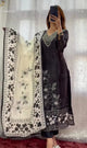 Black Block Shimmer Silk Kurti Set