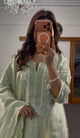 Mint Green Rayon Kurti Set with Chikankari Embroidery