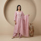 Pink Chikankari Silk Kurti Set