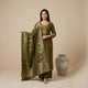 Olive Zari Silk Kurti Set