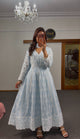 Blue White Cotton Anarkali