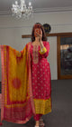 Fuchsia Silk Kurti Set with Zari & Bead Work