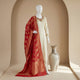 Ivory Silk Kurti Set with Red Banarasi Dupatta & Zari