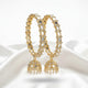 Gold Mirror Work Bangles 2 pcs Set with Pearl Drops