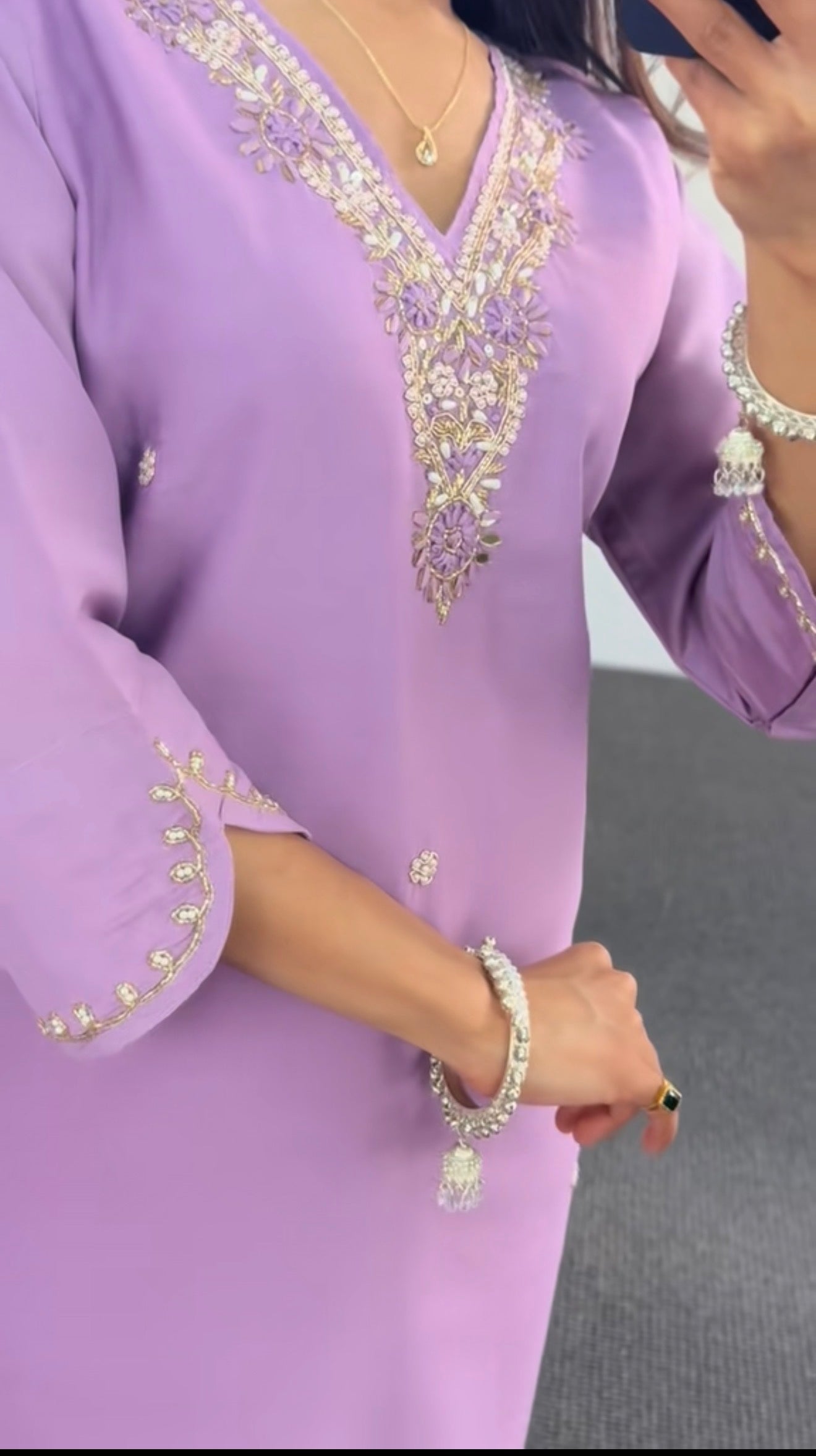 Mix silk Kurti set