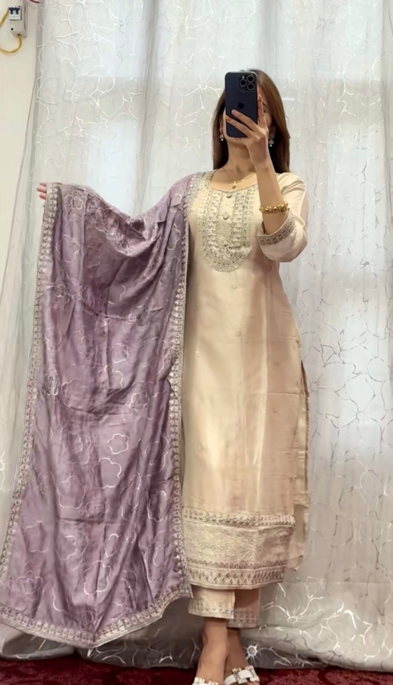 Off White Kurti set