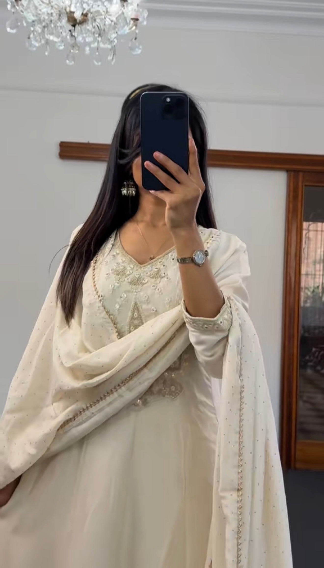 Timeless Off-White Anarkali