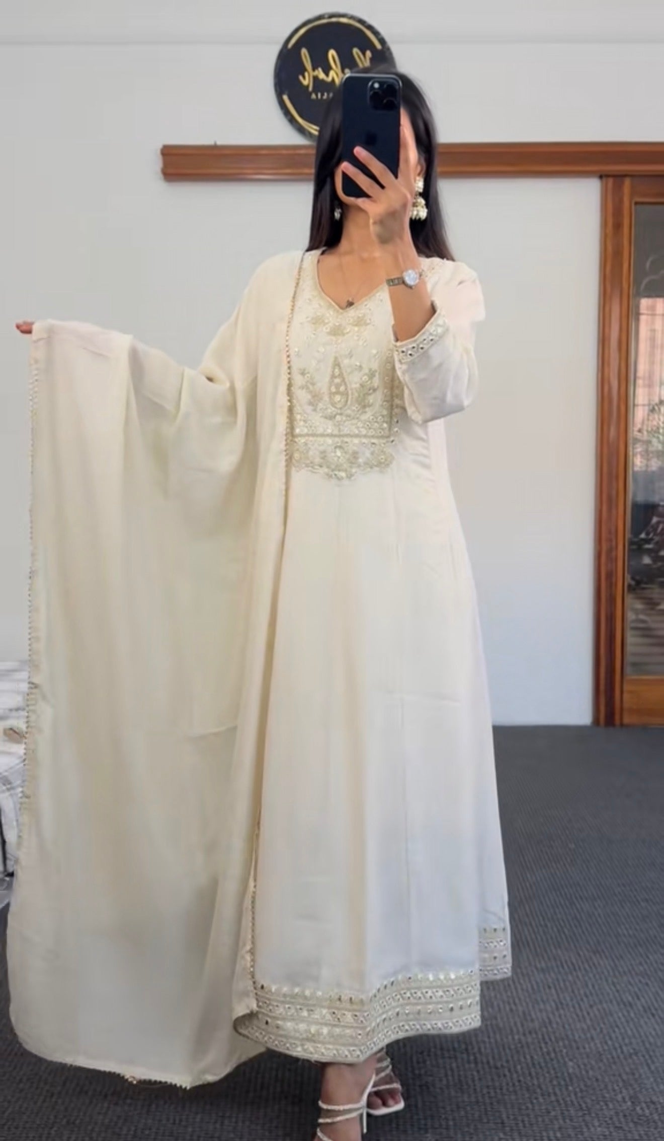 Timeless Off-White Anarkali