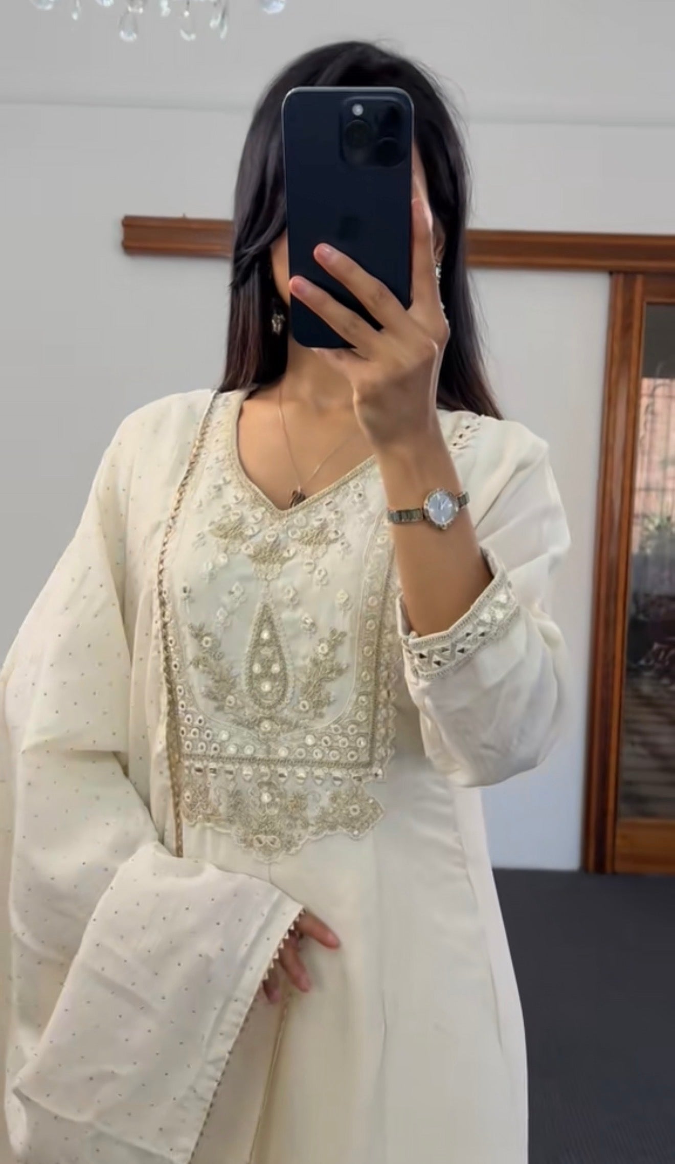 Timeless Off-White Anarkali
