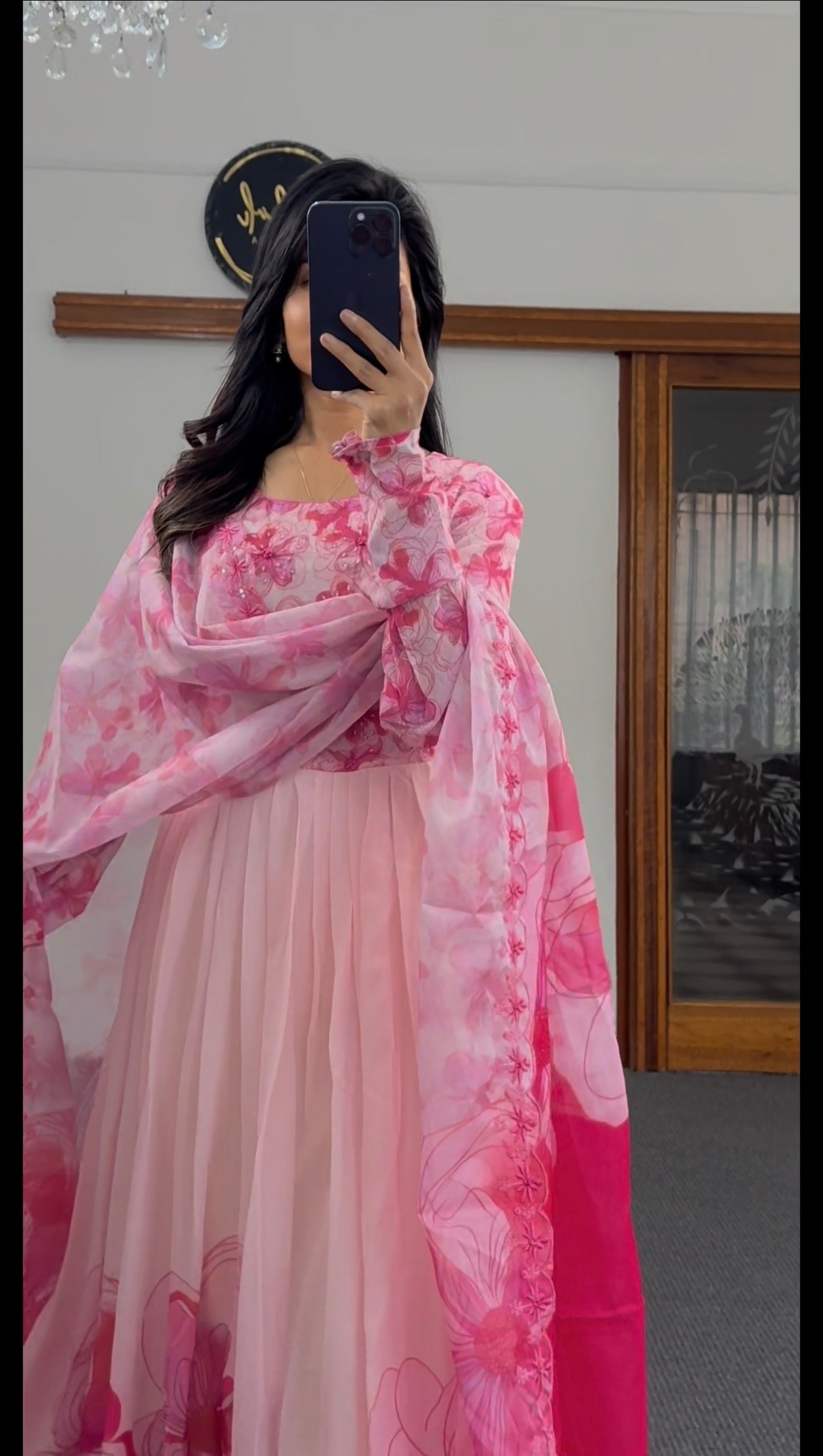 Pink Anarkali set