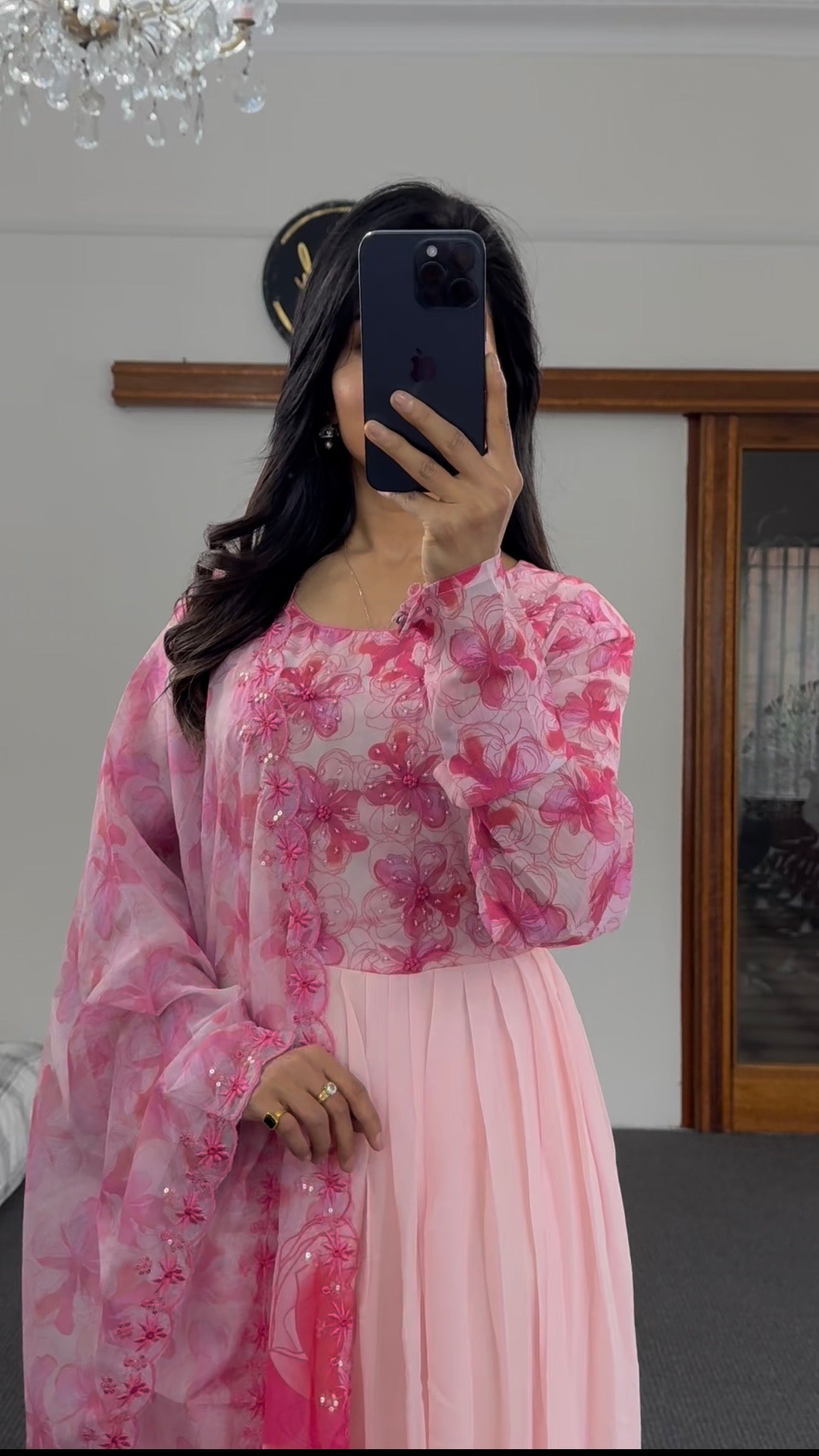 Pink Anarkali set