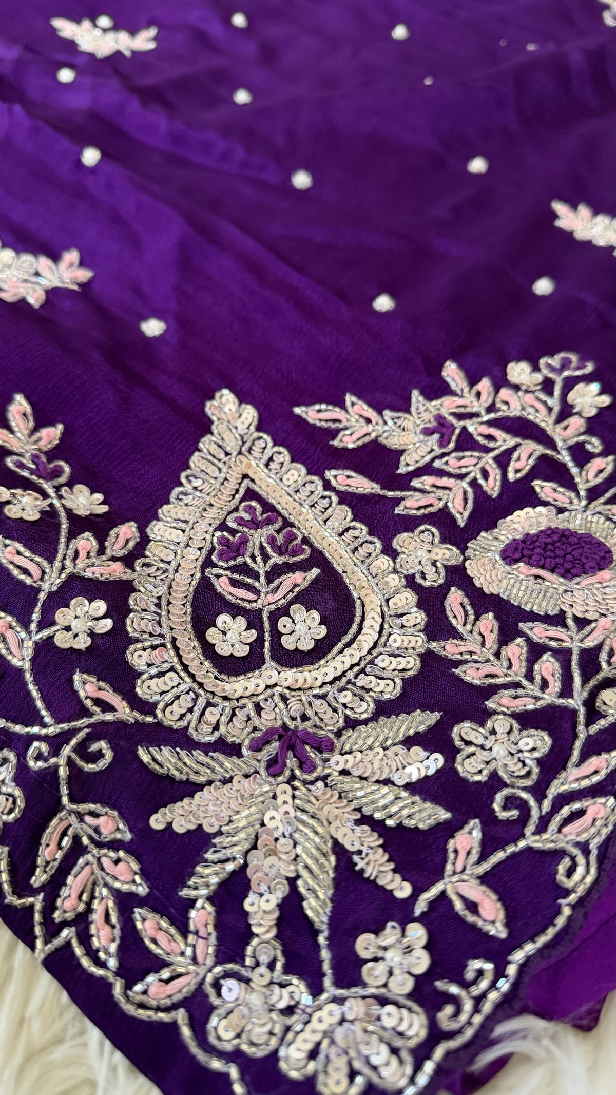 Royal purple Chinon palazzo suit set — Behuli Australia — additional view 2