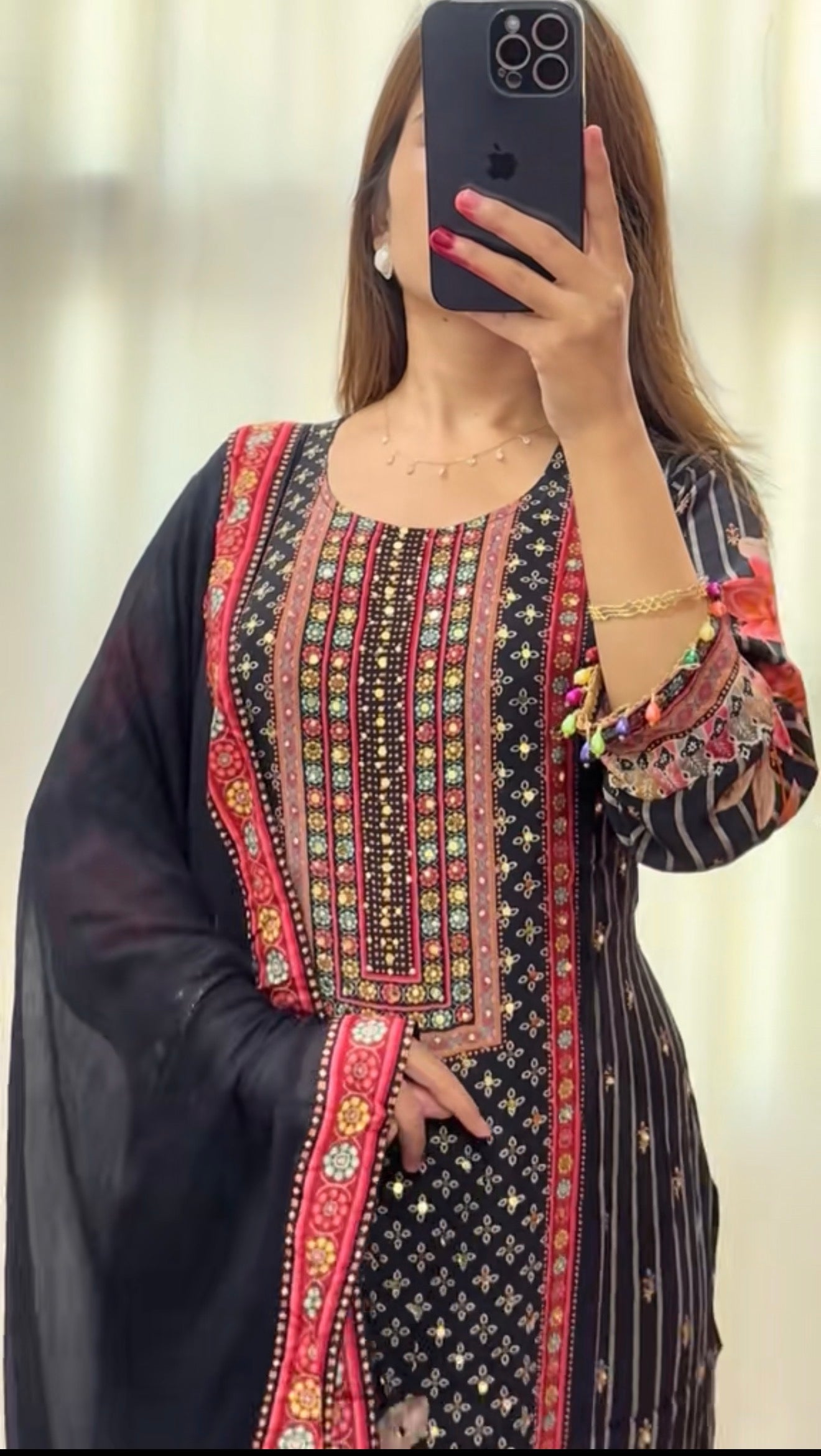 Muslin silk Kurti set