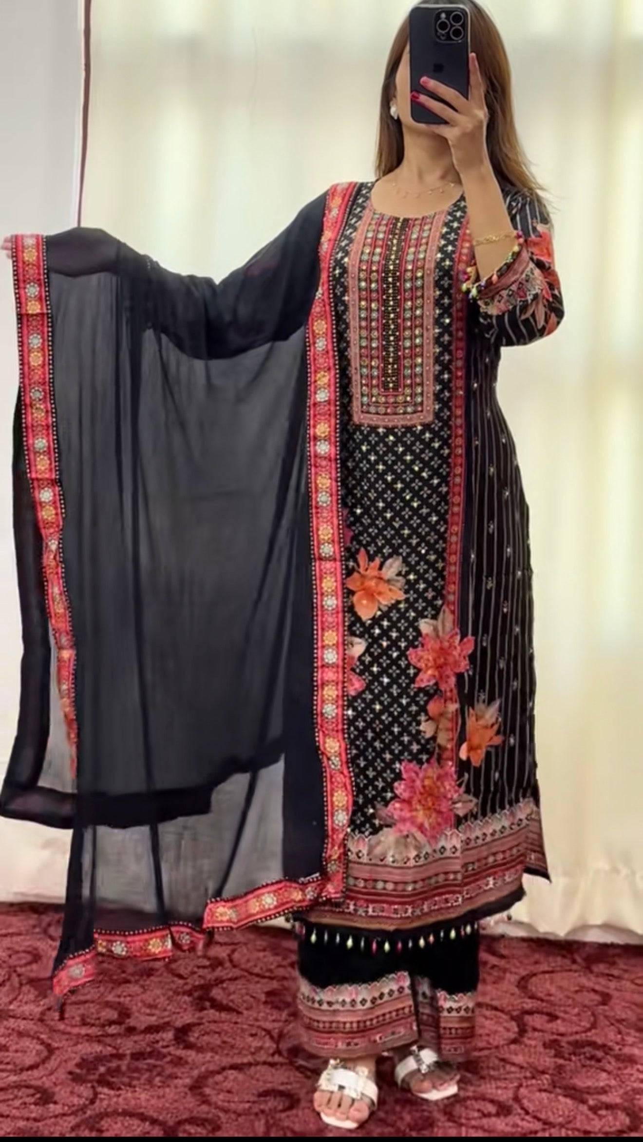 Muslin silk Kurti set