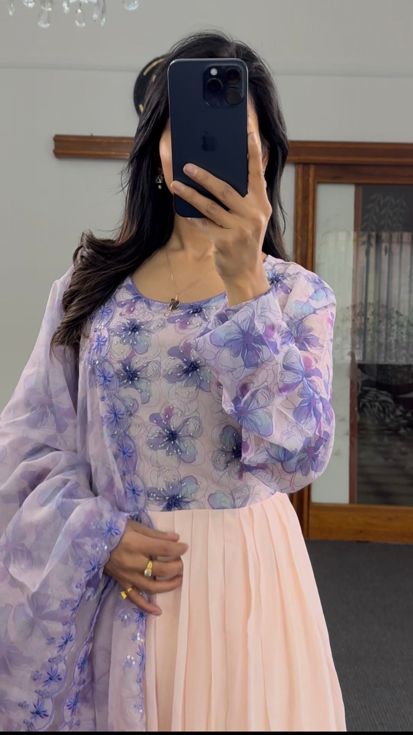 Purple Anarkali Set