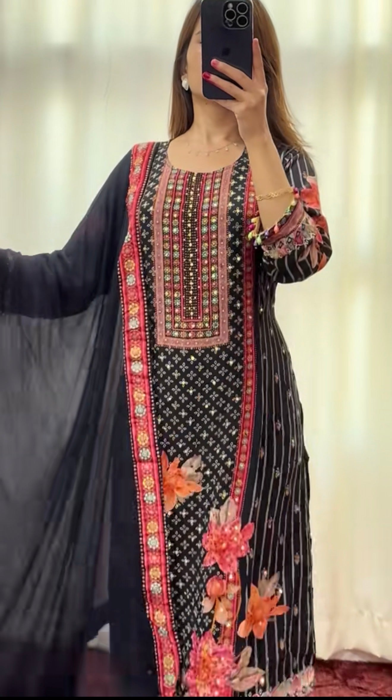 Muslin silk Kurti set