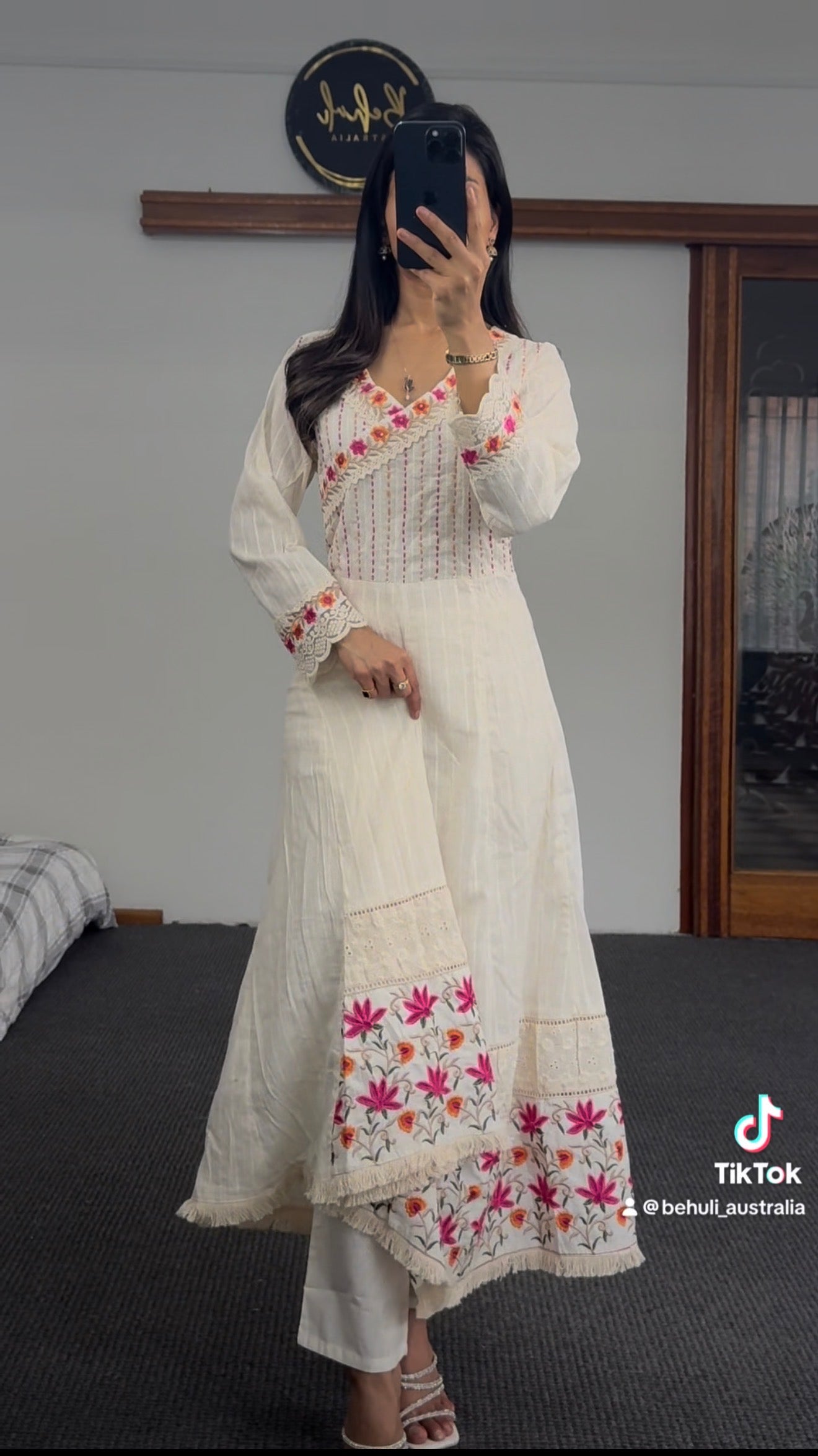 Off-White Anarkali Set