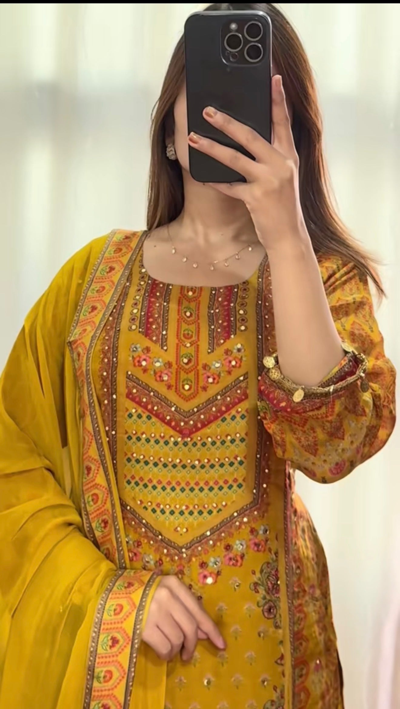 Rajasthani Sunshine Muslin Silk Kurti Set
