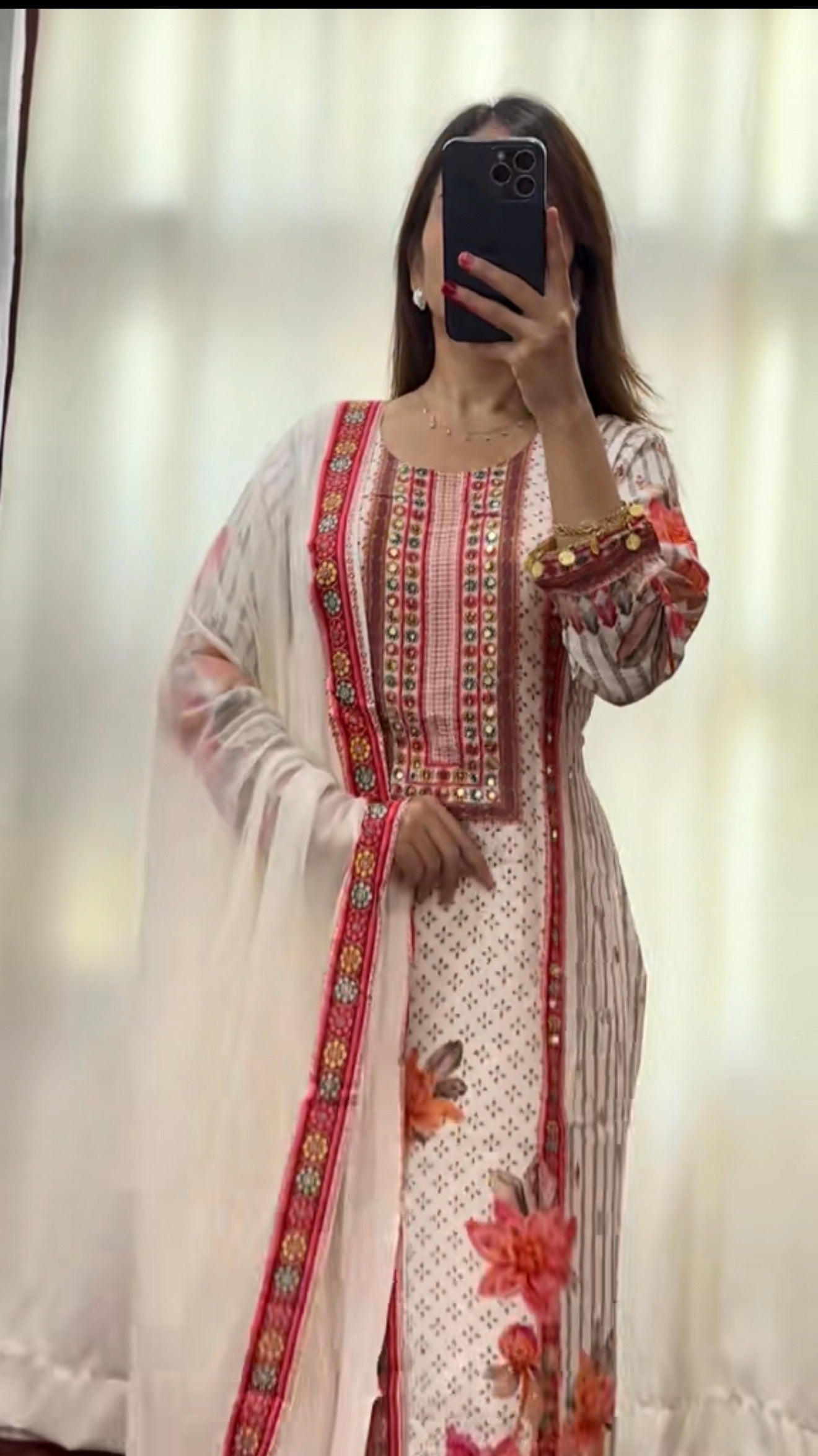 Muslin silk Kurti set