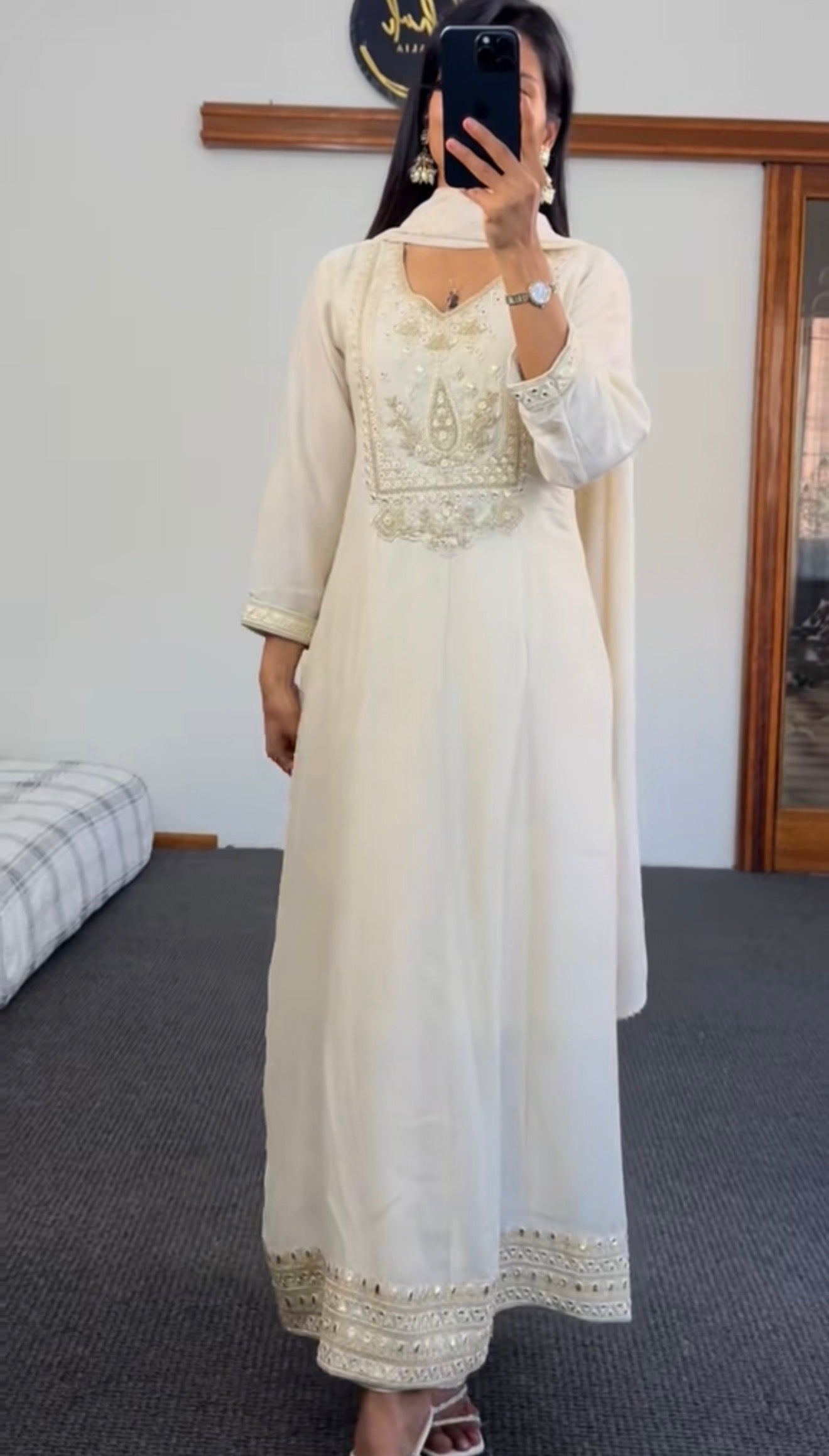 Timeless Off-White Anarkali