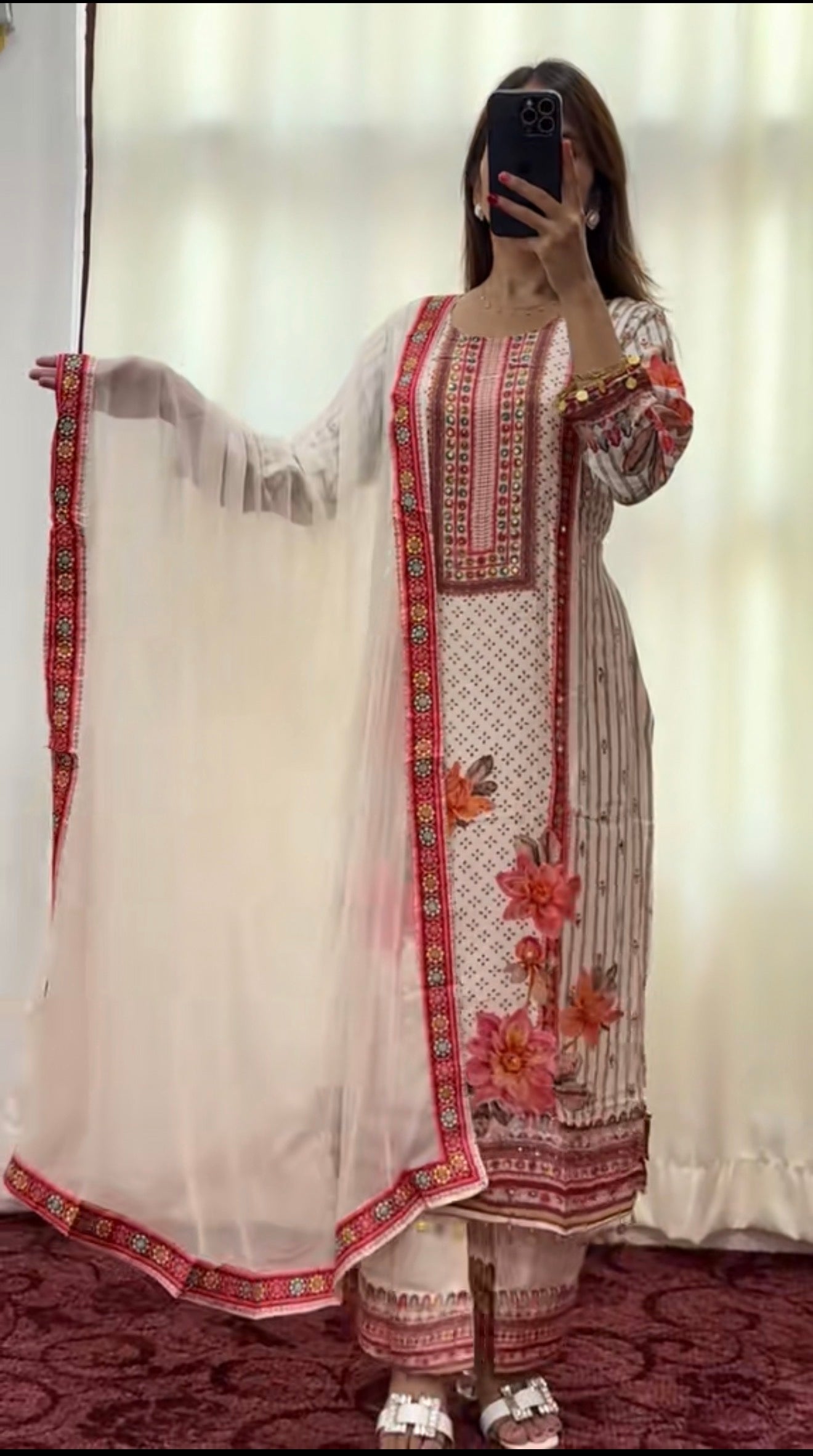 Muslin silk Kurti set