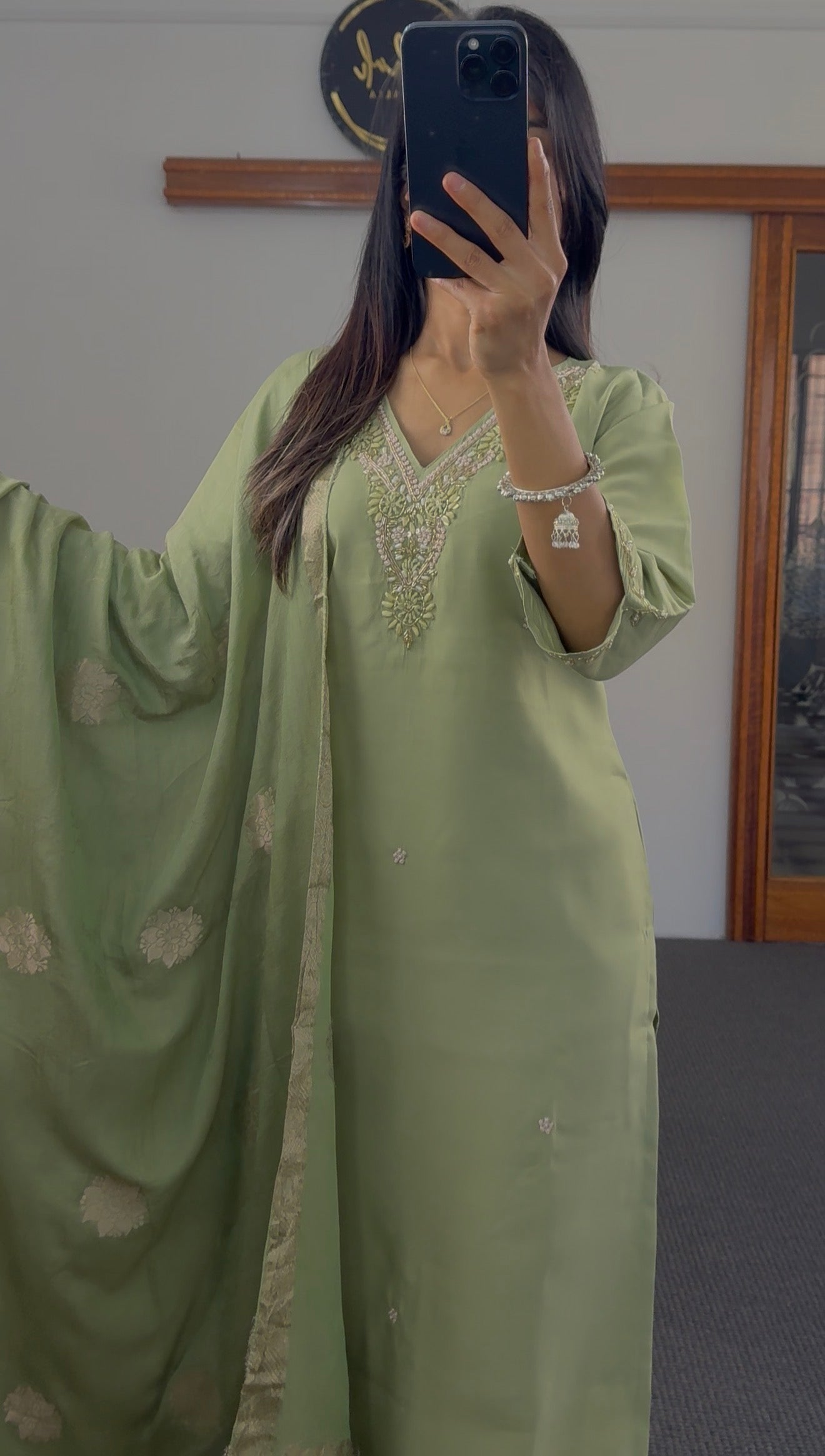 Mix silk Kurti set