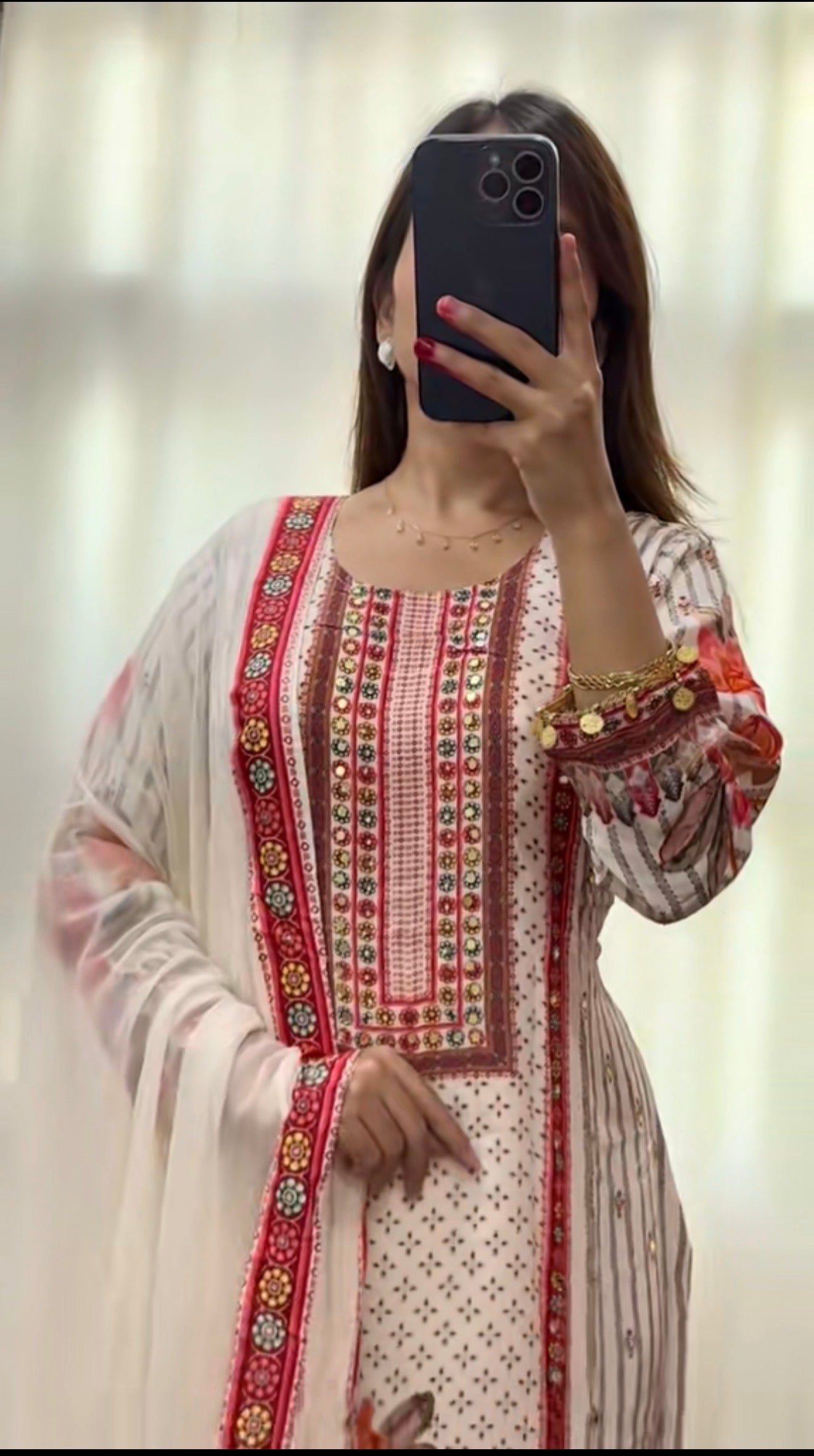 Muslin silk Kurti set