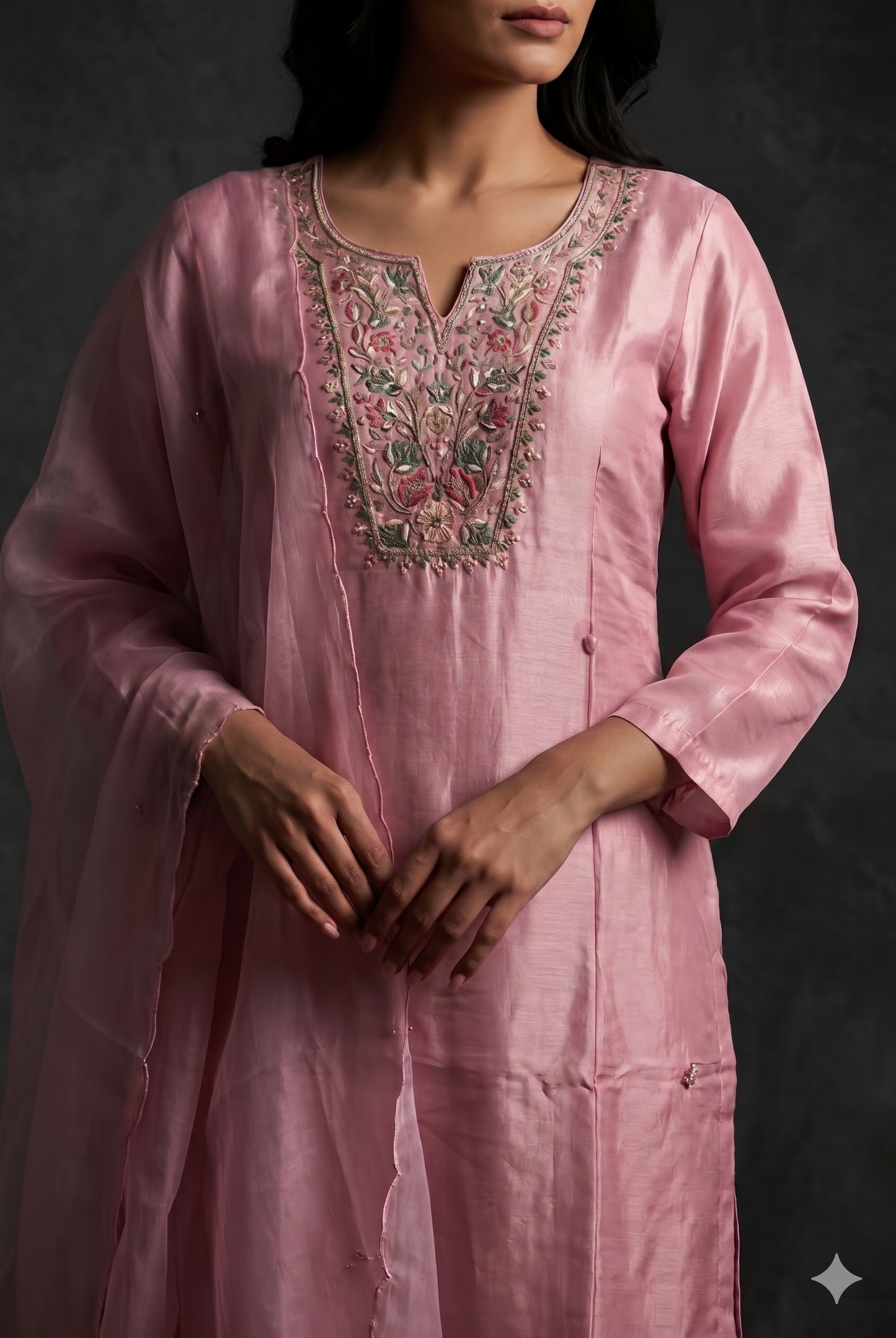 Light Pink shimmer Kurthi set