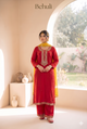 Red Zari Silk Palazzo Suit Set