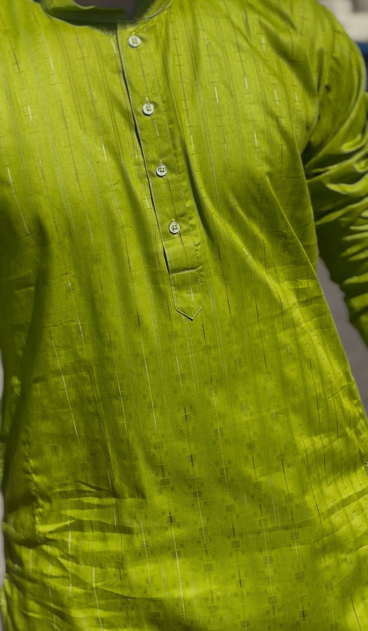 Olive  Cotton Men's Kurti