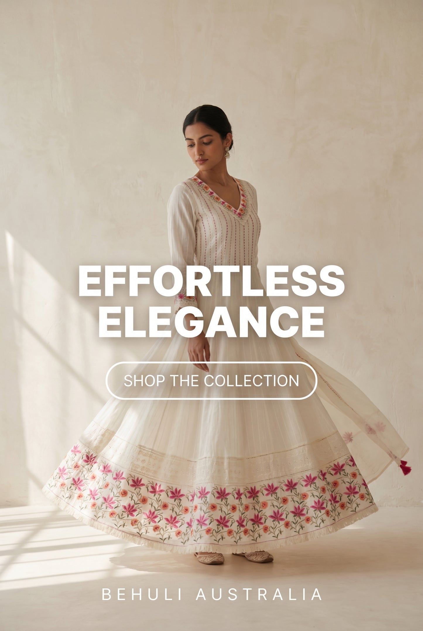 Off-White Anarkali Set