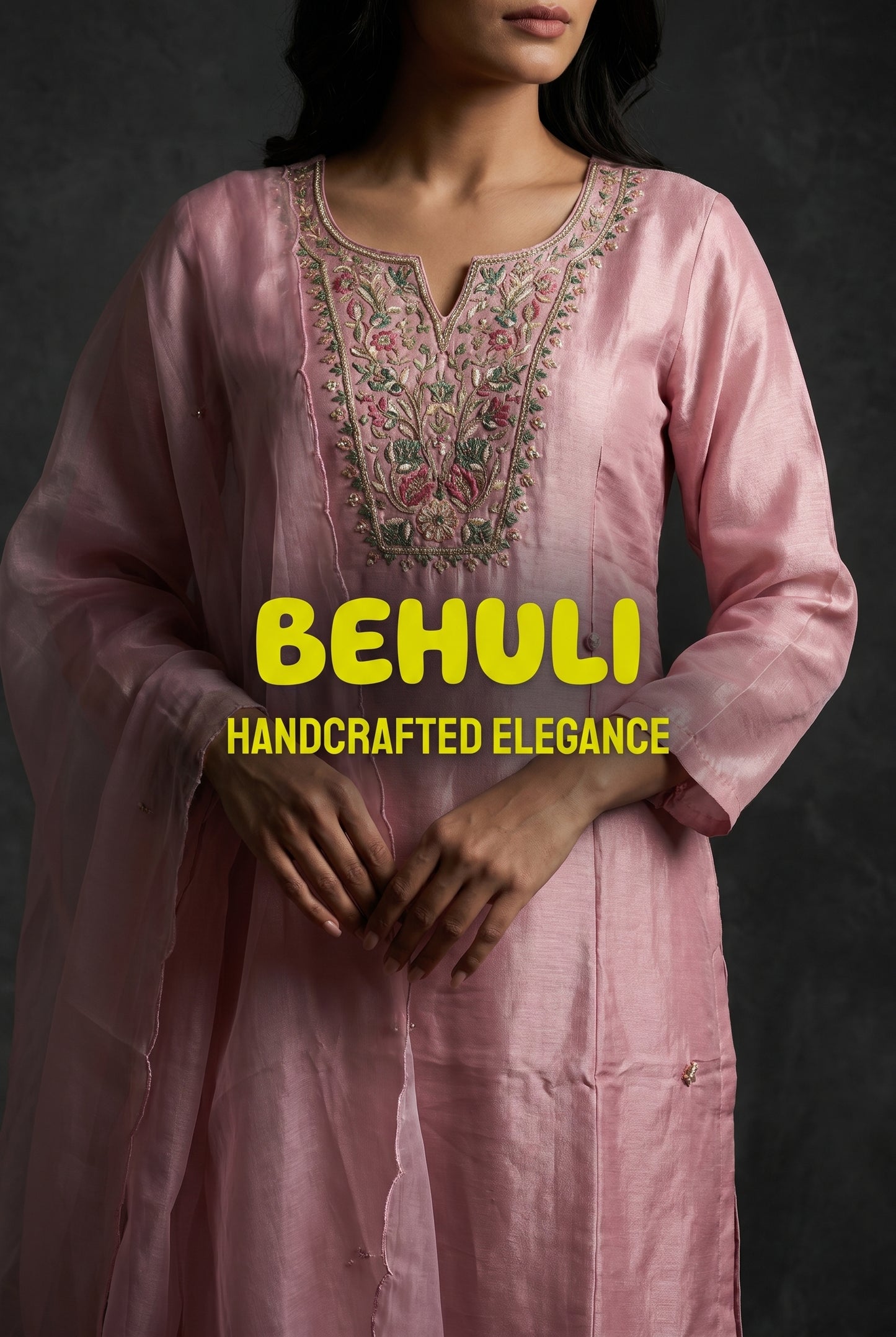 Light Pink shimmer Kurthi set