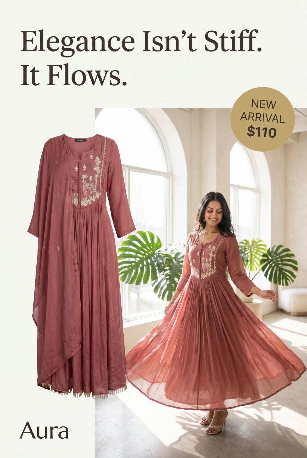 Pure Chiffon Anarkali set