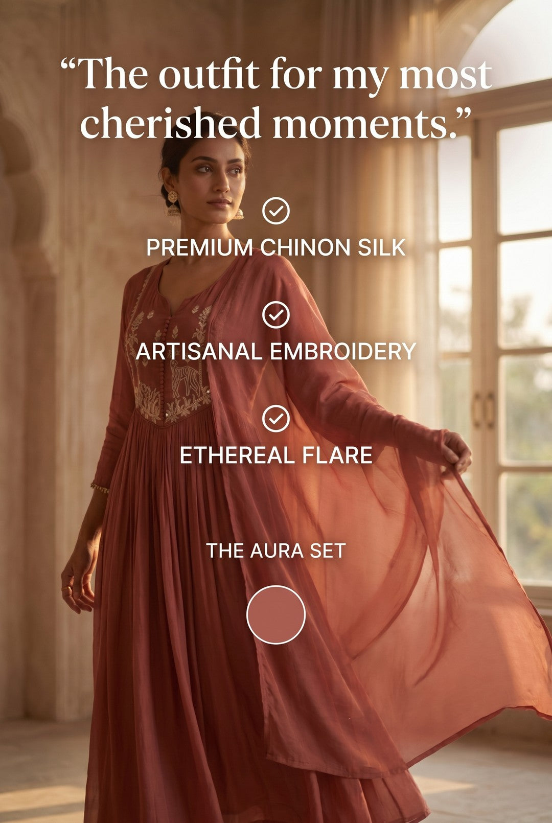 Pure Chiffon Anarkali set