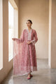 Dusty Rose Embroidered Anarkali Set with Sheer Dupatta