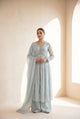 Powder Blue Palazzo Suit Set with Embellished V-Neckline