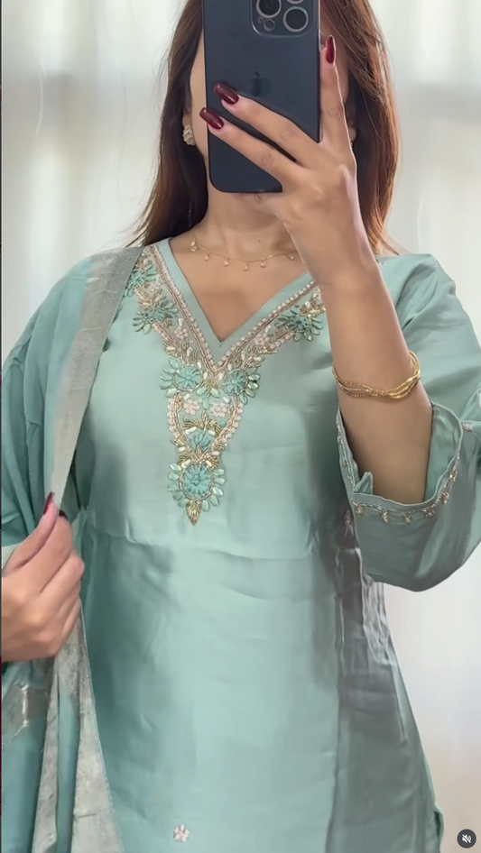 Mix silk Kurti set