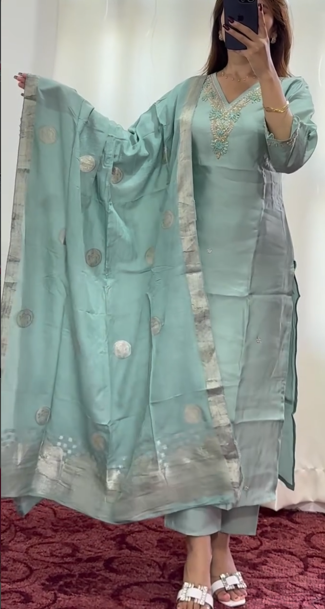 Mix silk Kurti set