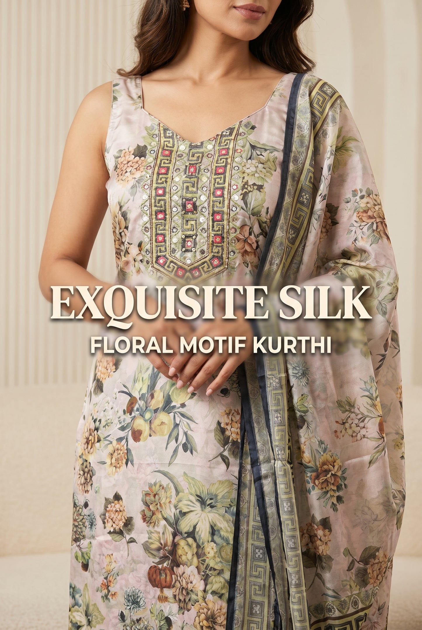 Sleeveless Kurti Set