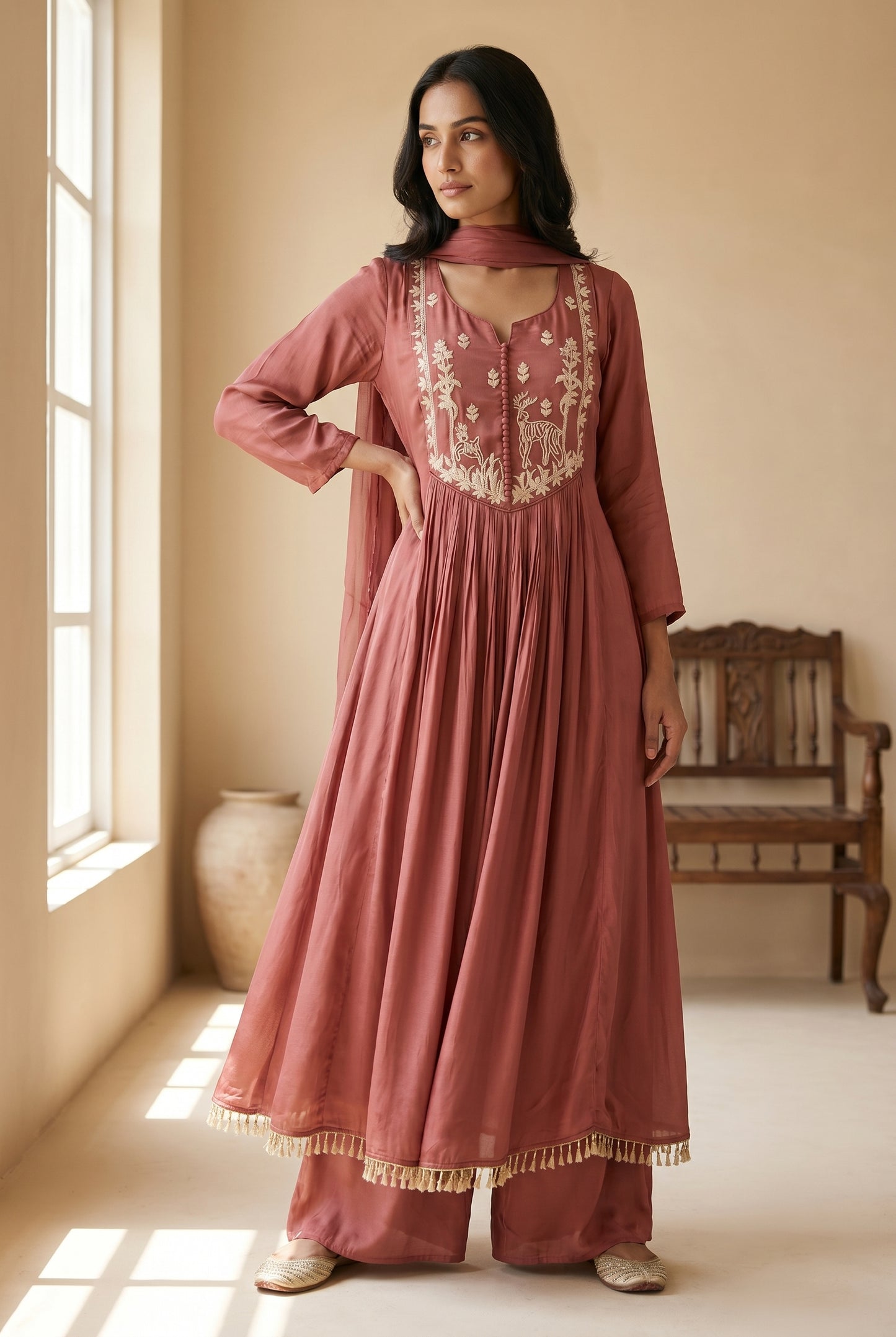 Pure Chiffon Anarkali set