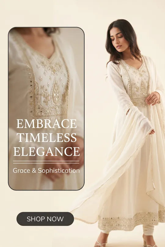 Timeless Off-White Anarkali