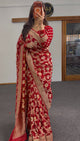 PremiumRed khaddiZari Georgette Saree