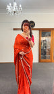 Vermillion Zari Silk Saree