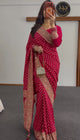 Pink Gold Georgette Saree(Khaddi)