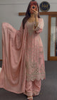 Dusty Pink Kurti Set with Mirror Work Embroidery & Dupatta