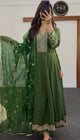 Green Floral Cotton Anarkali