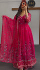Fuchsia Floral Chiffon Anarkali