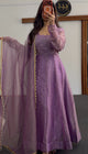 Lavender Anarkali with Sequin Detailing and Sheer Dupatta