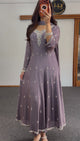 Mauve Silver Chinon Anarkali