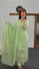 Mint Sequin Georgette Kurti Set